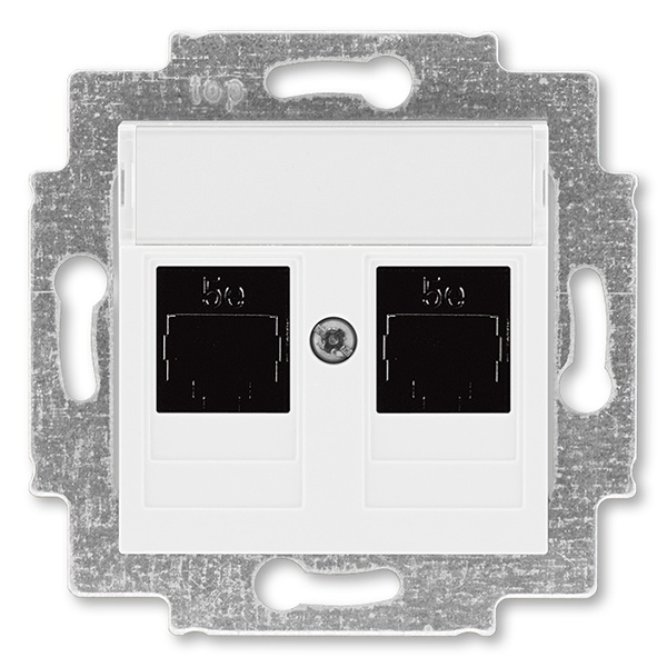 Розетка информационная ABB Levit двойная 2хRJ45 категория 5e белый (5014H-A51018 03W)
