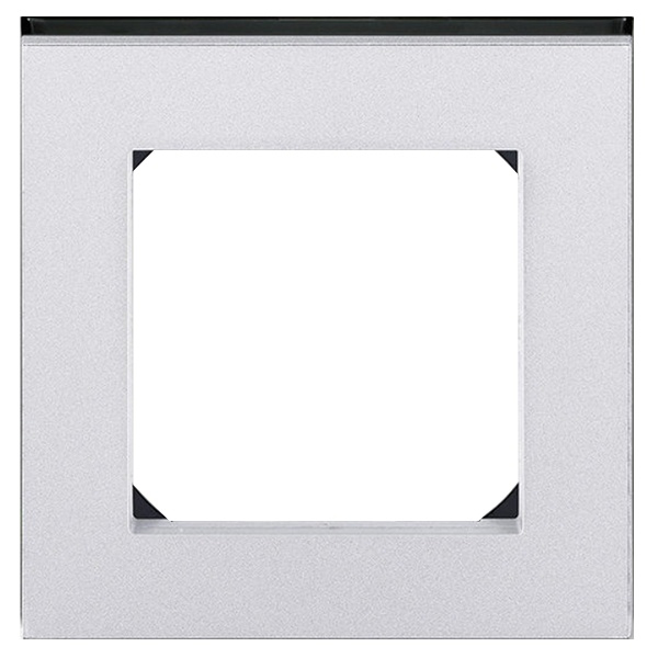 Рамка ABB Levit 1 пост серебро / дымчатый черный