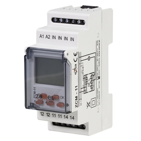 Программатор времени недельный Zamel 1 канал ЖК 16А 400 программ