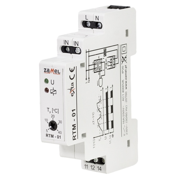 Терморегулятор теплого пола Zamel модульный 16А +5/+40°С (датчик NTC-03 отдельно)