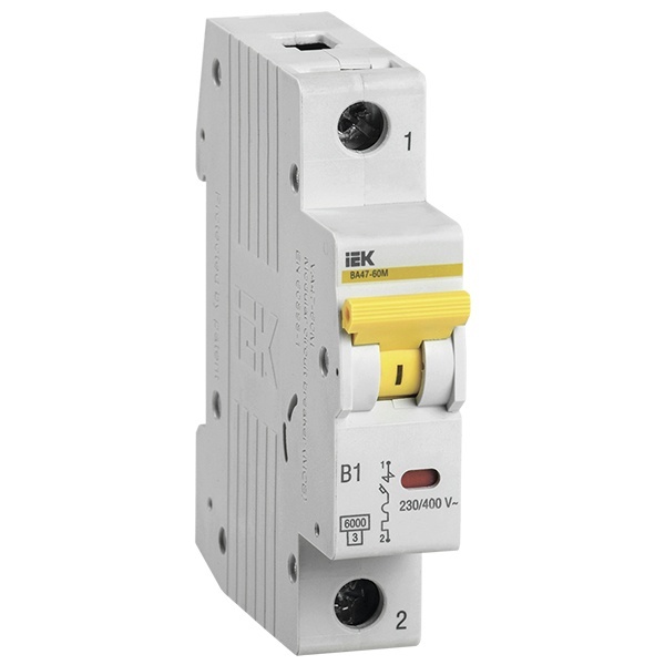 Автоматический выключатель ИЭК ВА 47-60M 1Р 10А 6 кА характеристика С (автомат электрический)
