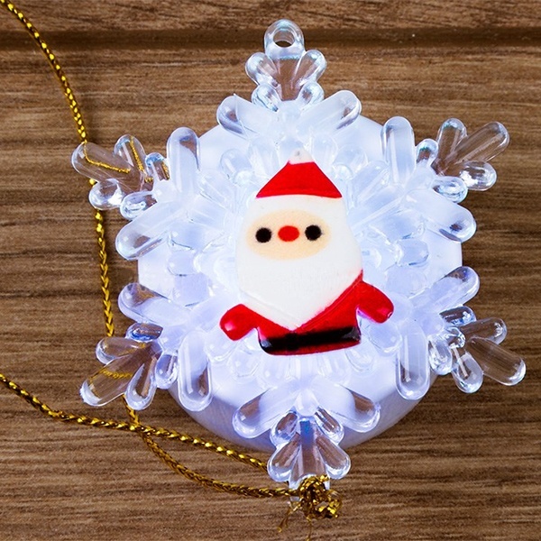 Дед мороз на снежинке Neon-Night RGB на присоске 5,5x5,5 см