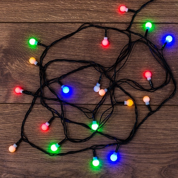 Гирлянда светодиодная Цветные Шарики, 20 LED мультиколор 2,8 метра
