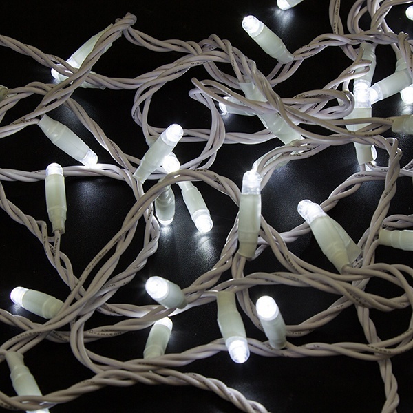 Гирлянда Нить 10м, постоянное свечение, белый ПВХ, 230В, цвет: белый