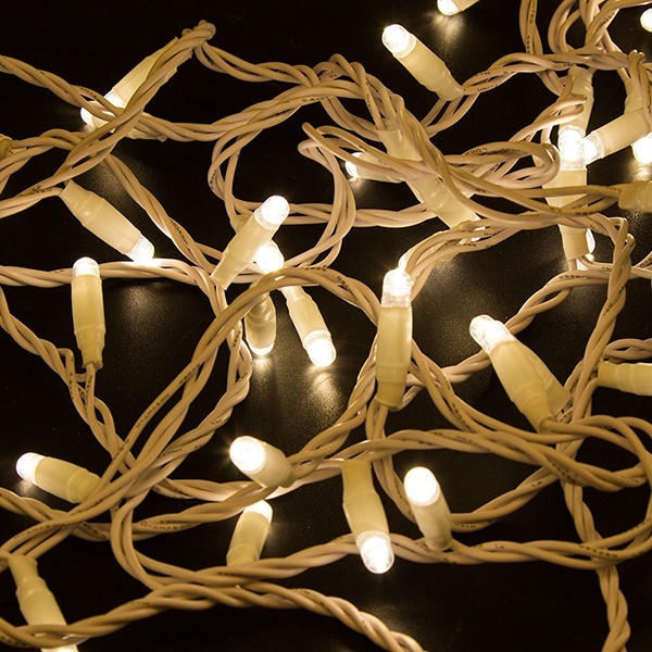 Гирлянда Нить 10м, постоянное свечение, белый ПВХ, 230В, цвет: тёплый белый