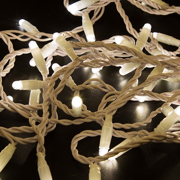 Гирлянда Нить Neon-Night 10м, постоянное свечение, белый ПВХ, 24В, цвет: тёплый белый