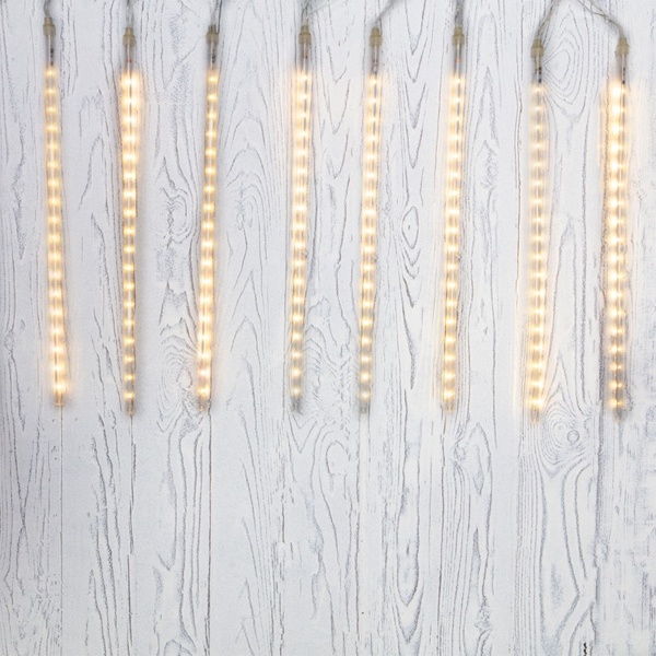 Гирлянда Тающие сосульки светодиодная, 8 шт x 50 см, шаг 40см, 230В, теплый белый