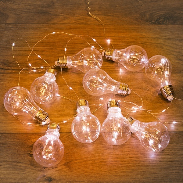 Гирлянда светодиодная Ретро-лампы , 3м, теплый белый