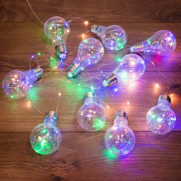 Гирлянда светодиодная Ретро-лампы, 3 м, мультиколор