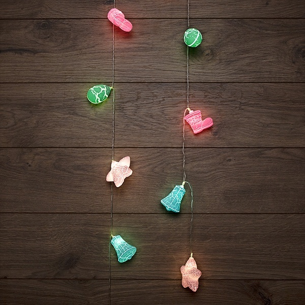 Гирлянда светодиодная Новый год 1,5 м, прозрачный ПВХ, 10 LED, теплый белый, питание 2 x АА