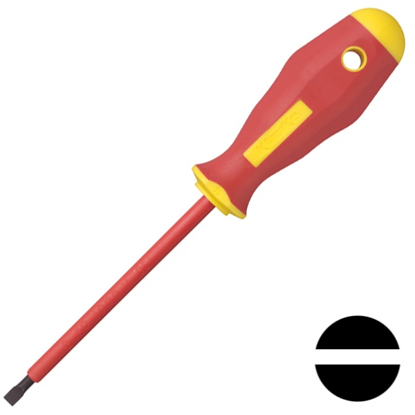 Шлицевая диэлектрическая отвертка Klauke 8,0х1,2мм 175мм VDE 1000V