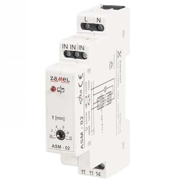 Таймер лестничный Zamel 2с-10мин 16А с функцией антиблокировки IP20