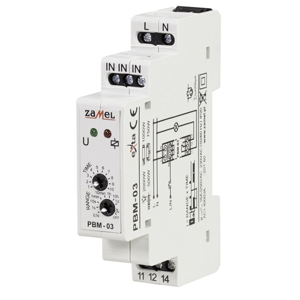 Реле импульсное Zamel с функцией автоматического отключения 0,1с -10дней 16А IP20