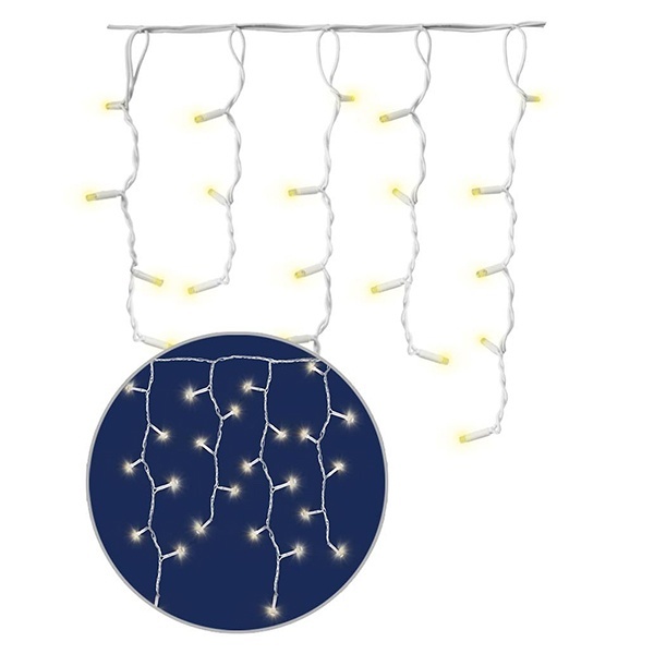 Гирлянда светодиодная TDM Бахрома 2х1м, 152LED, 3000K, белый шнур, посл. подкл, IP65, 250В