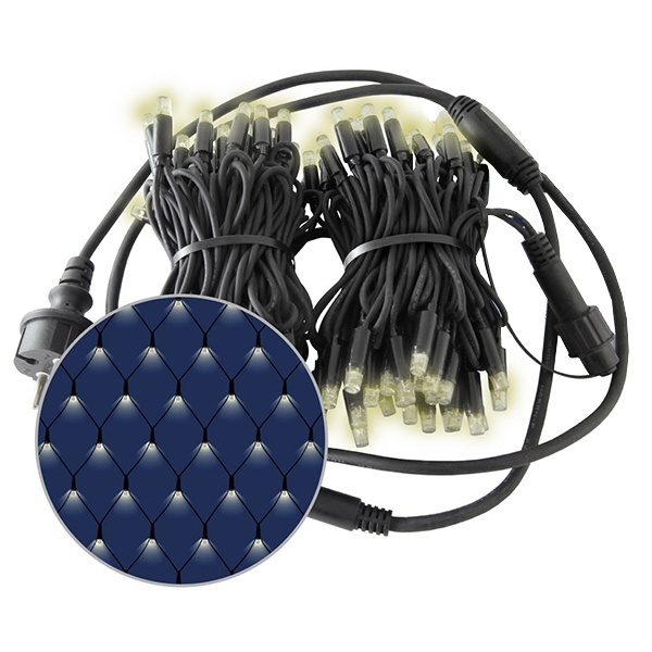 Гирлянда светодиодная TDM Сеть 1,5х1,5 м, 120LED, 2700K, черный шнур, посл. подкл, IP65, 250В