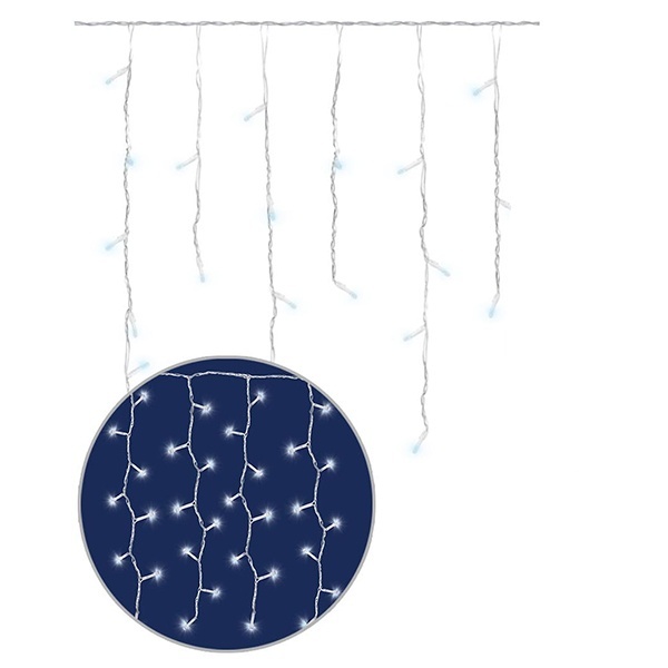 Гирлянда светодиодная TDM Занавес 2х3м, 600LED, 6500K, белый шнур, посл. подкл, IP65, 250В