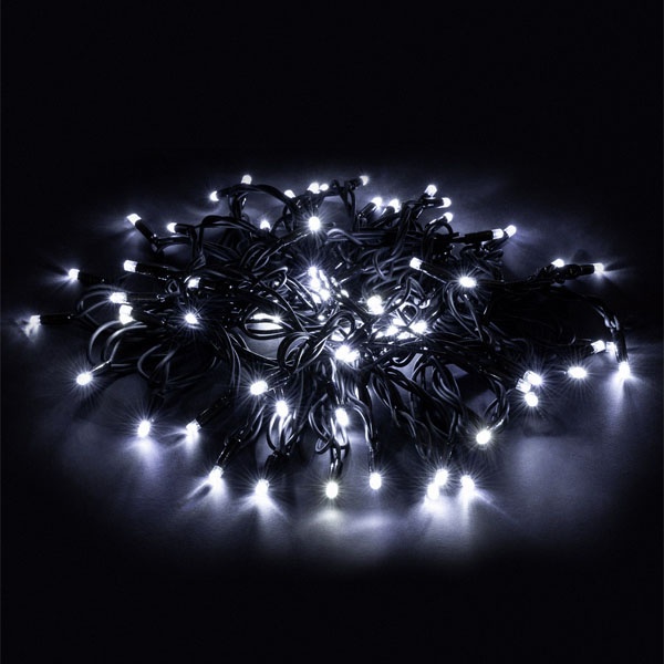 Гирлянда светодиодная TDM СГУ100Б10, 10м, мерц-е, 6500K, каучук чер., посл. подкл, IP65, 250В