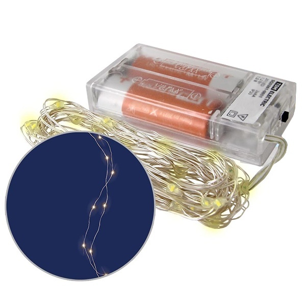 Гирлянда светодиодная TDM Роса50 50LED, 5м, 3000K, 3хАА