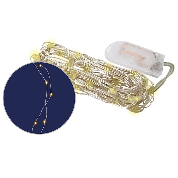 Гирлянда светодиодная TDM Роса20 20LED, 2м, 3000K, 2хCR2032