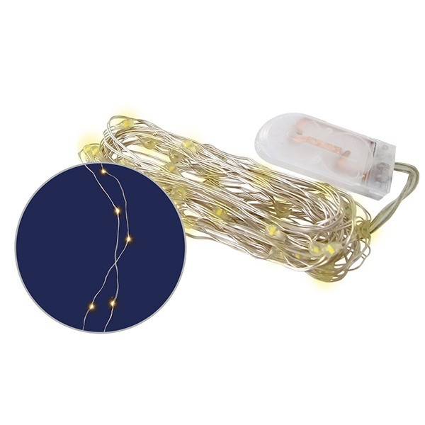 Гирлянда светодиодная TDM Роса100 100LED, 10м, 3000K, 2хCR2032