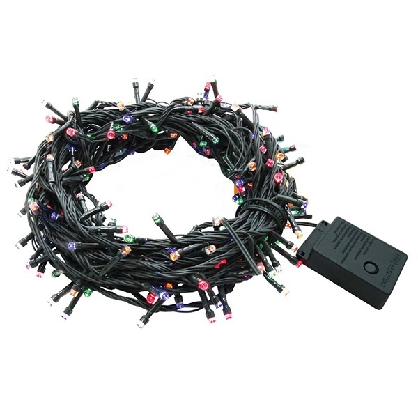 Гирлянда новогодняя TDM светодиодная СГ 200 З 220 В многоцветная, зеленый шнур, 10 м, 8 режимов IP20