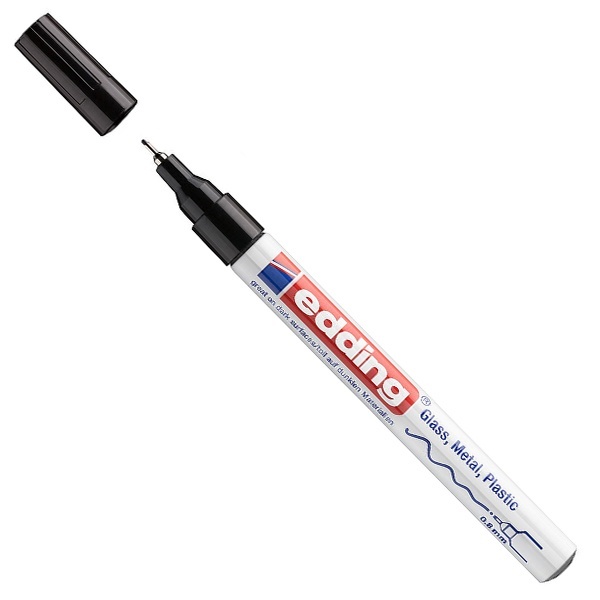 Маркер лаковый Edding E-780 круглый наконечник 0,8мм черный