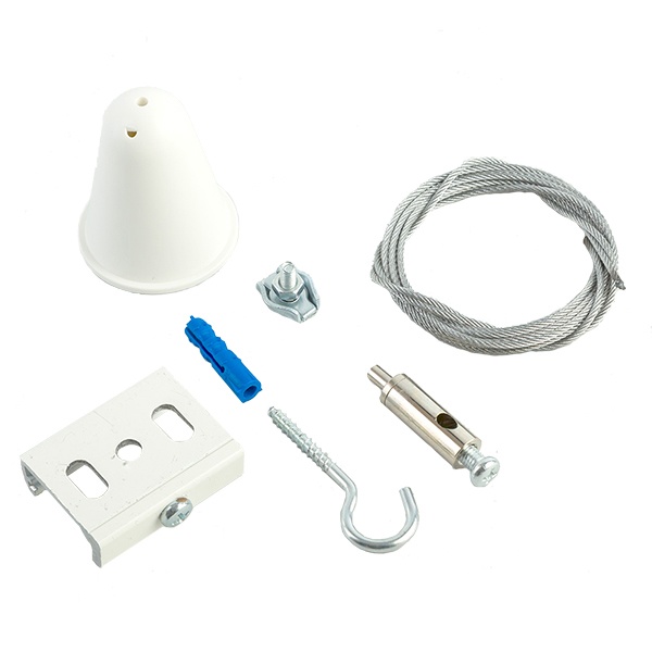 Соединитель PRO-0448 для трековых светильников (комплект подвесов шинопровода), длина 150см, белый