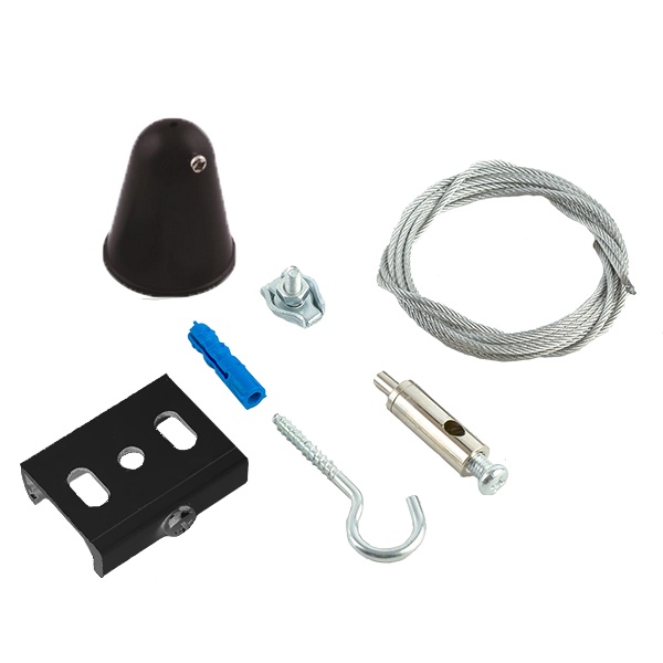 Соединитель PRO-0448 для трековых светильников (комплект подвесов шинопровода), длина 150см, черный