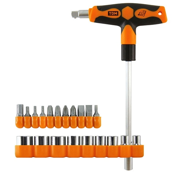 Набор TDM №3 Алмаз отвертка с Т-образной ручкой с битами и торцевыми головками