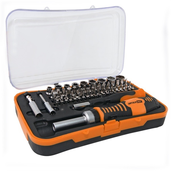 Набор TDM №4 Алмаз две отвертки реверсивная и тонкая, в комплекте биты и головки