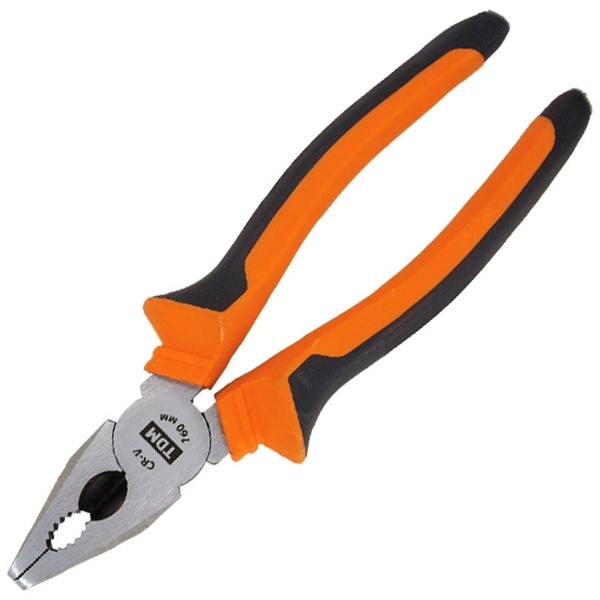 Пассатижи TDM Алмаз с двухкомпонентными рукоятками 160мм сталь CR-V