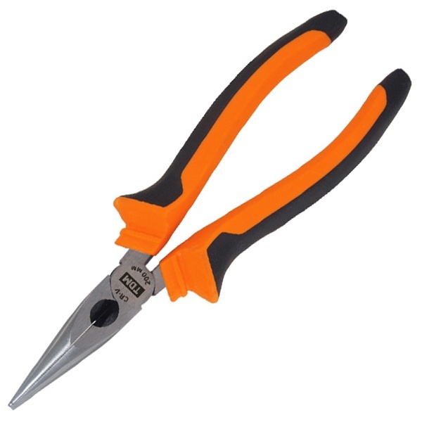 Длинногубцы TDM серия Алмаз 200мм с двухкомпонентными рукоятками сталь CR-V