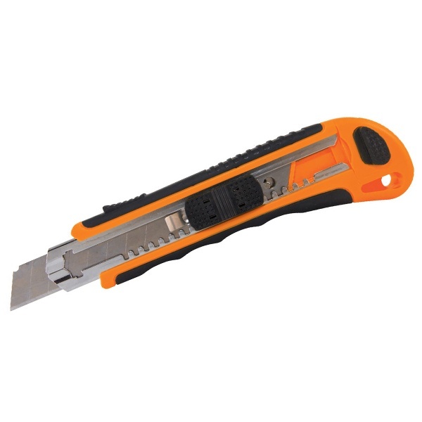 Нож технический строительный усиленный TDM Алмаз ТНУ-02, 18мм 3 сегментированных лезвия, автосмена