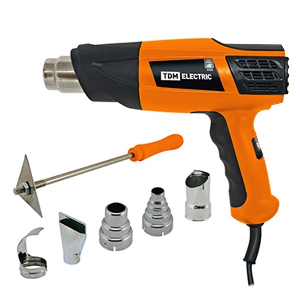 Набор: технический фен TDM Алмаз ТФ-01 и 6 предметов, мощность 1800 Вт, 2 режима, t от 50 до 650 C