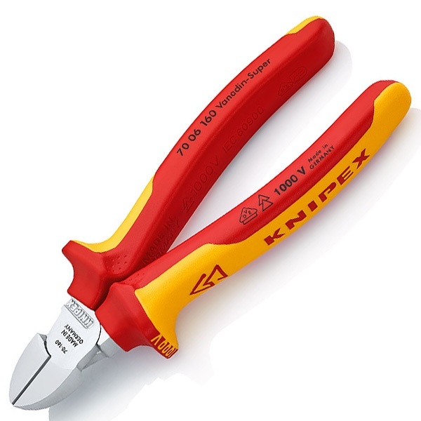 Кусачки диэлектрические Knipex 160мм двухкомпонентные ручки VDE 1000V