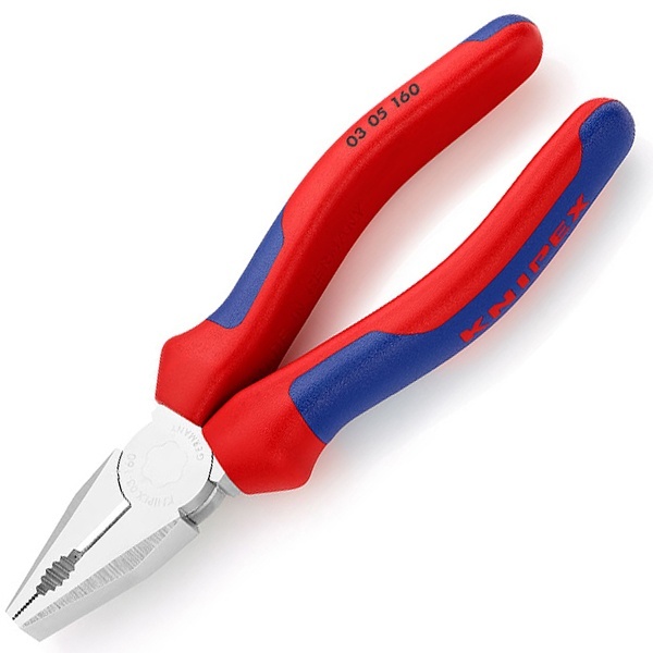 Пассатижи комбинированные Knipex 160мм хромированные с двухкомпонентными рукоятками