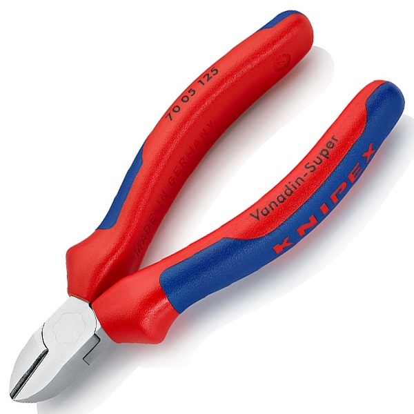 Кусачки боковые Knipex 125мм хромированные с двухкомпонентными рукоятками