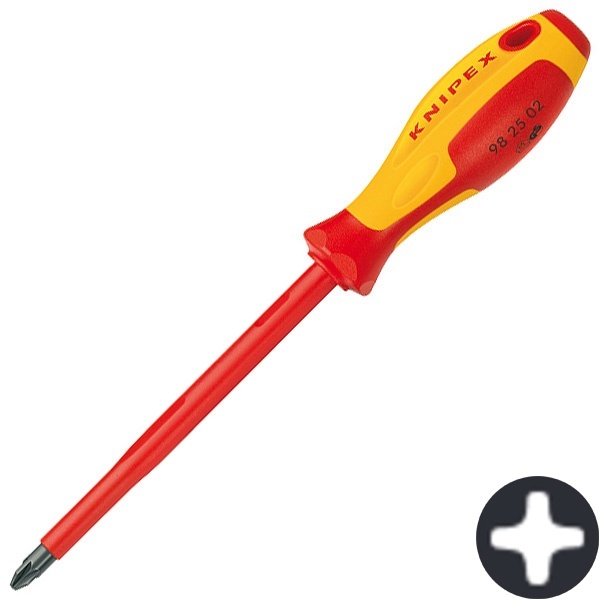 Отвертка Knipex диэлектрическая крестообразная PH2 100мм VDE 1000V