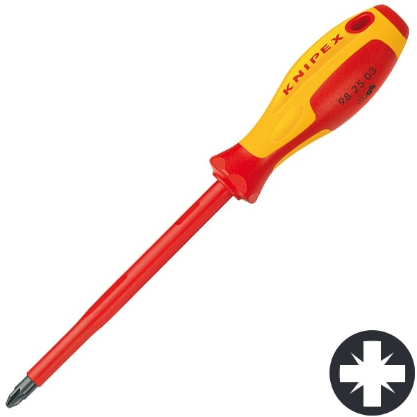 Отвертка Knipex диэлектрическая крестообразная PZ3 150мм VDE 1000V