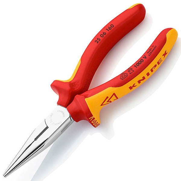 Длинногубцы прямые диэлектрические Knipex 160мм с режущими кромками VDE 1000V