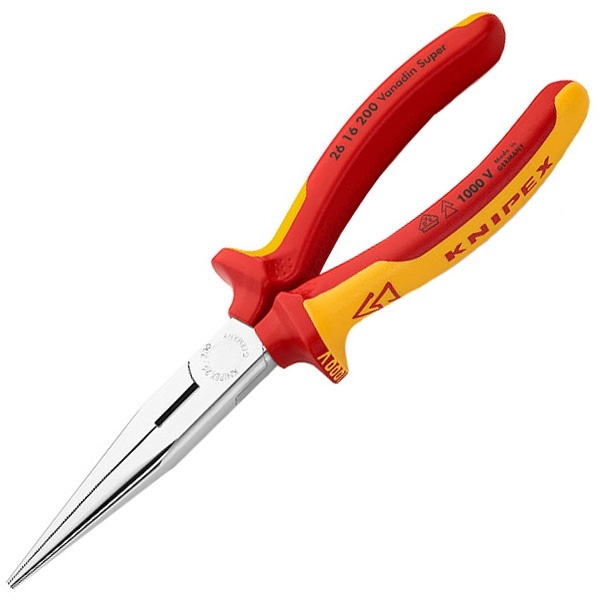 Длинногубцы прямые диэлектрические Knipex 200мм с режущими кромками VDE 1000V