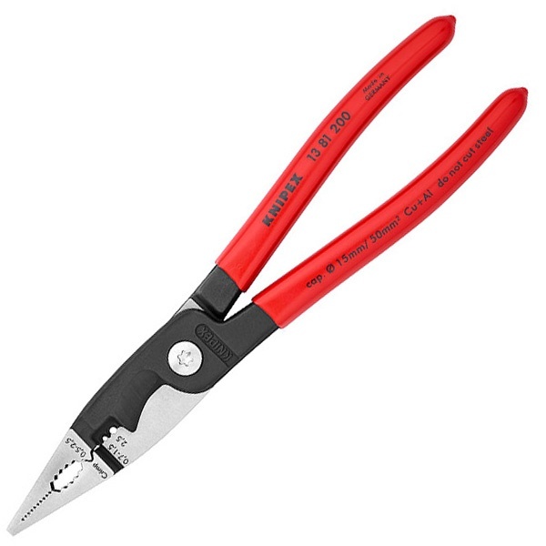Электромонтажные клещи Knipex 200мм фосфатированные с однокомпонентными рукоятками