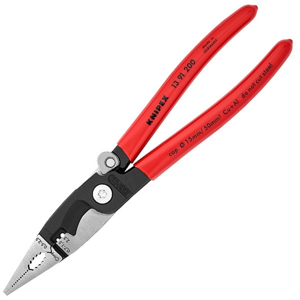 Электромонтажные клещи Knipex 200мм фосфатированные с однокомпонентными рукоятками