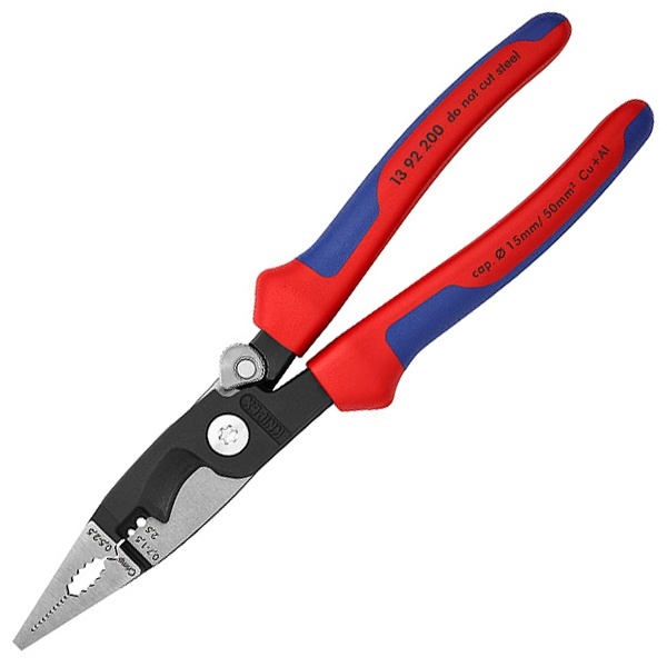 Электромонтажные клещи Knipex 200мм фосфатированные с двухкомпонентными рукоятками