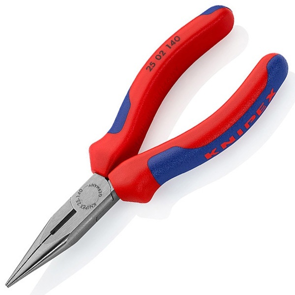 Длинногубцы Knipex прямые с режущими кромками 140мм фосфатированные с двухкомпонентными рукоятками