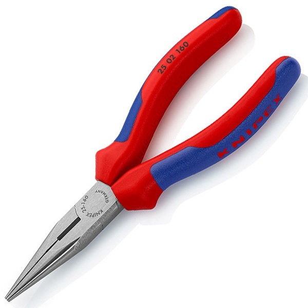Длинногубцы Knipex прямые с режущими кромками 160мм фосфатированные с двухкомпонентными рукоятками
