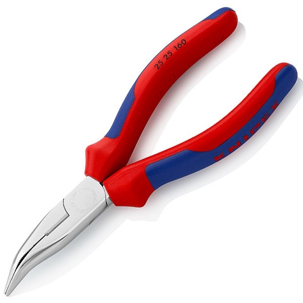 Длинногубцы Knipex изогнутые с режущими кромками 160мм хромированные