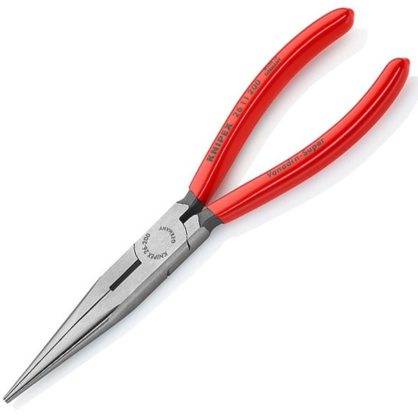 Длинногубцы Knipex прямые с режущими кромками 200мм фосфатированные с однокомпонентными рукоятками