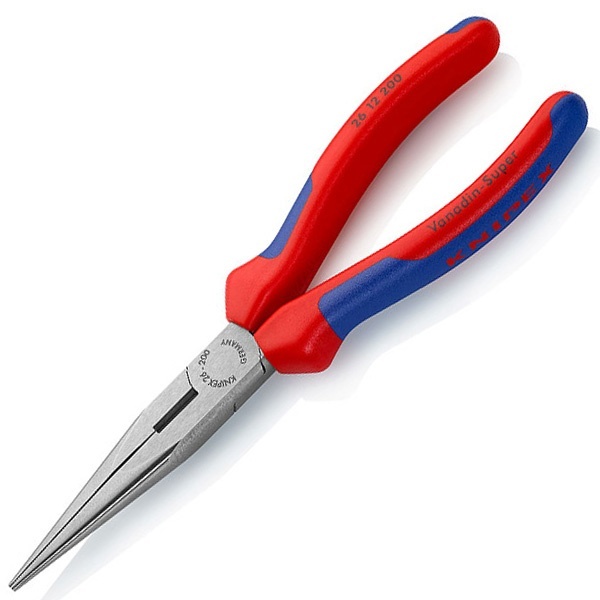 Длинногубцы Knipex прямые с режущими кромками 200мм фосфатированные с двухкомпонентными рукоятками