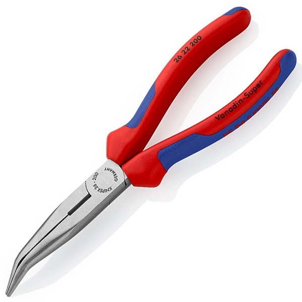 Длинногубцы Knipex изогнутые с режущими кромками 160мм фосфатированные двухкомпонентные рукоятки